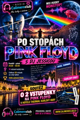 Neonová soutěž Po stopách Pink Floyd.