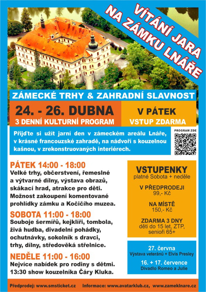 2026 - Zámek Lnáře -Vítání jara 24.-26.4.