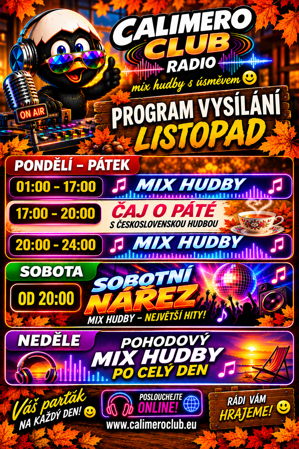 Podzimní program rádia Calimero Club
